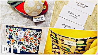 ネットで買った　ハンドメイドパーツ　布タグ　オリジナル布タグでポーチが素敵になる！Japanese handicraft items