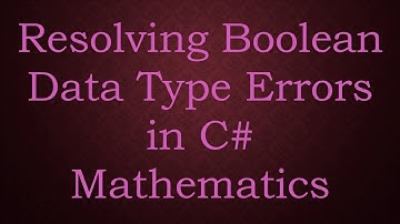 Resolving Boolean Data Type Errors in C- Mathematics