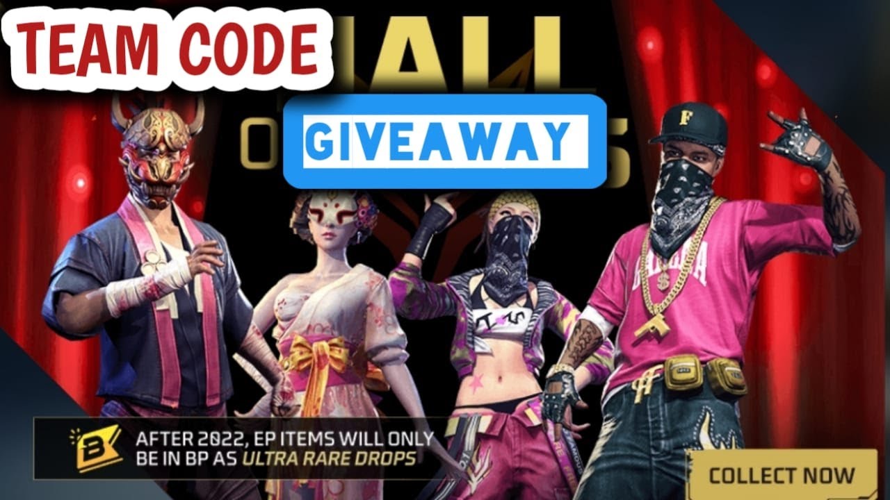 FREE FIRE LIVE || TEAMCODE GIVEAWAY ||UNLIMITED CUSTOM GIVEAWAY ...