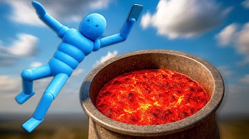 Insane Euphoria Physics Test! Ragdolls Falling Into Magma