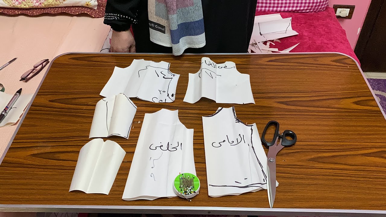 كميه القماش المطلوبه لكل المقاسات وكيفيه قص الكم من عرض القماش مش هتحتاجي تسألي اجيب كام متر بعد كده