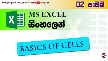 MS Excel Basics of Cells | 2වන පාඩම  | ACVAMAS | Best Place to Learn Computer in Sinhala