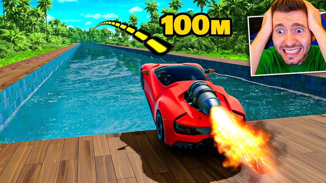 100 METROS DE SALTO em uma PISCINA no BeamNG Drive!