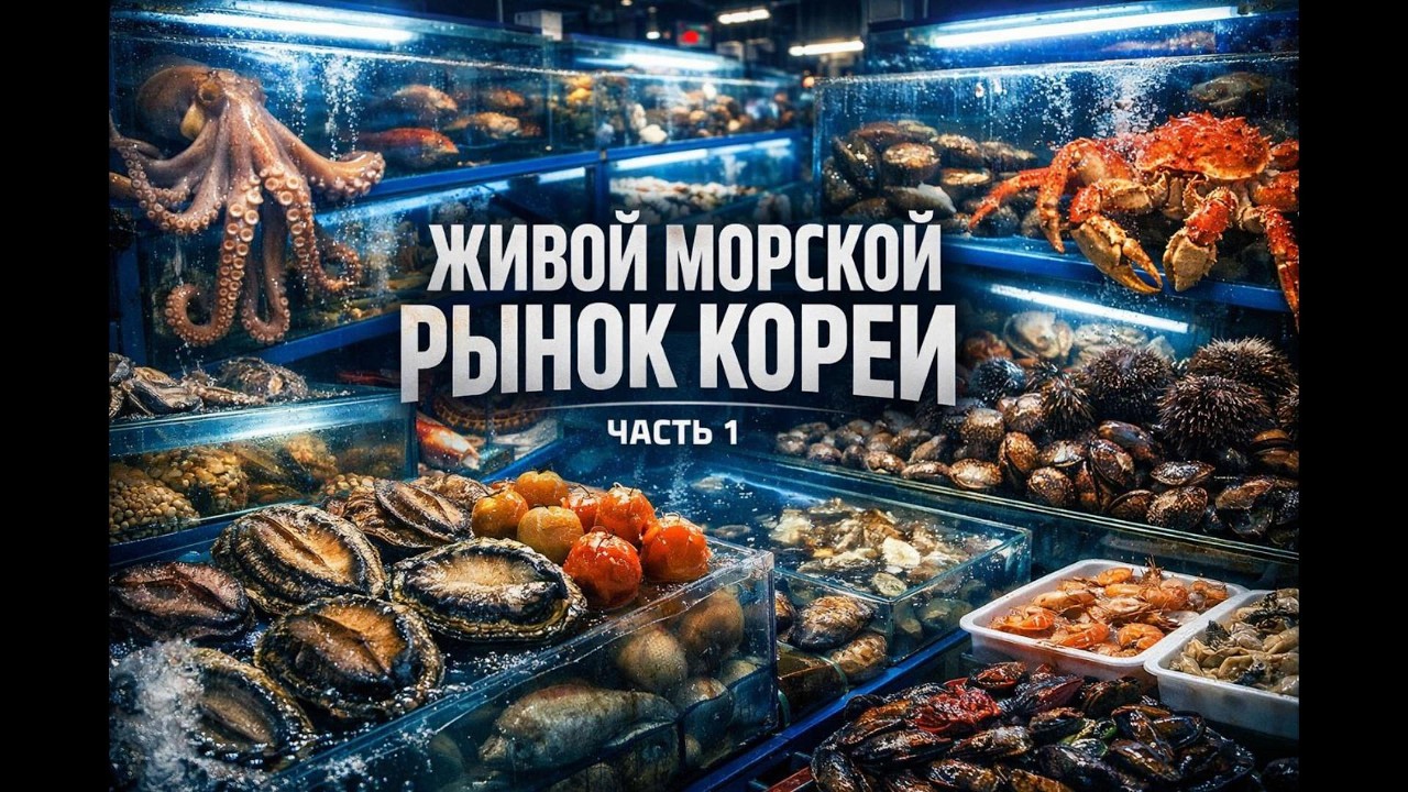 ЖИВОЙ МОРСКОЙ РЫНОК КОРЕИ 🇰🇷 | Купил осьминога, морское ушко и кебуль (Часть 1)