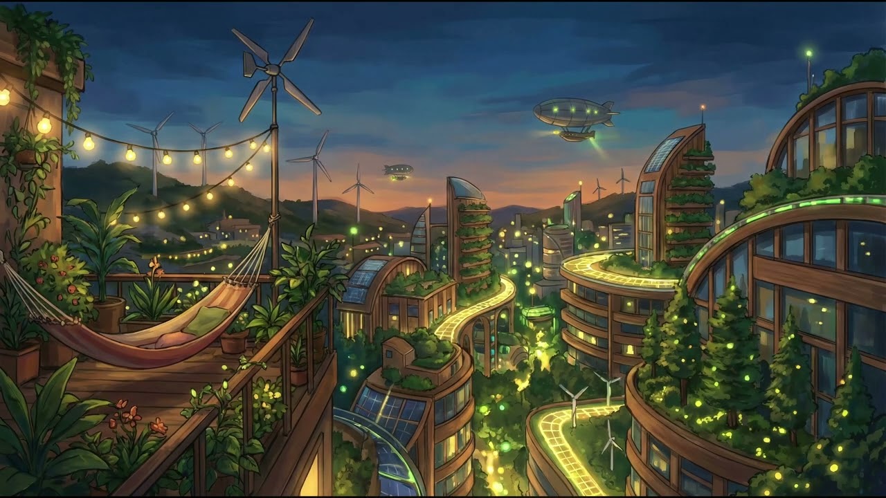 Nature & Tech in Balance ☀️ A Vision of a Sustainable Future | Solarpunk Lofi Mix