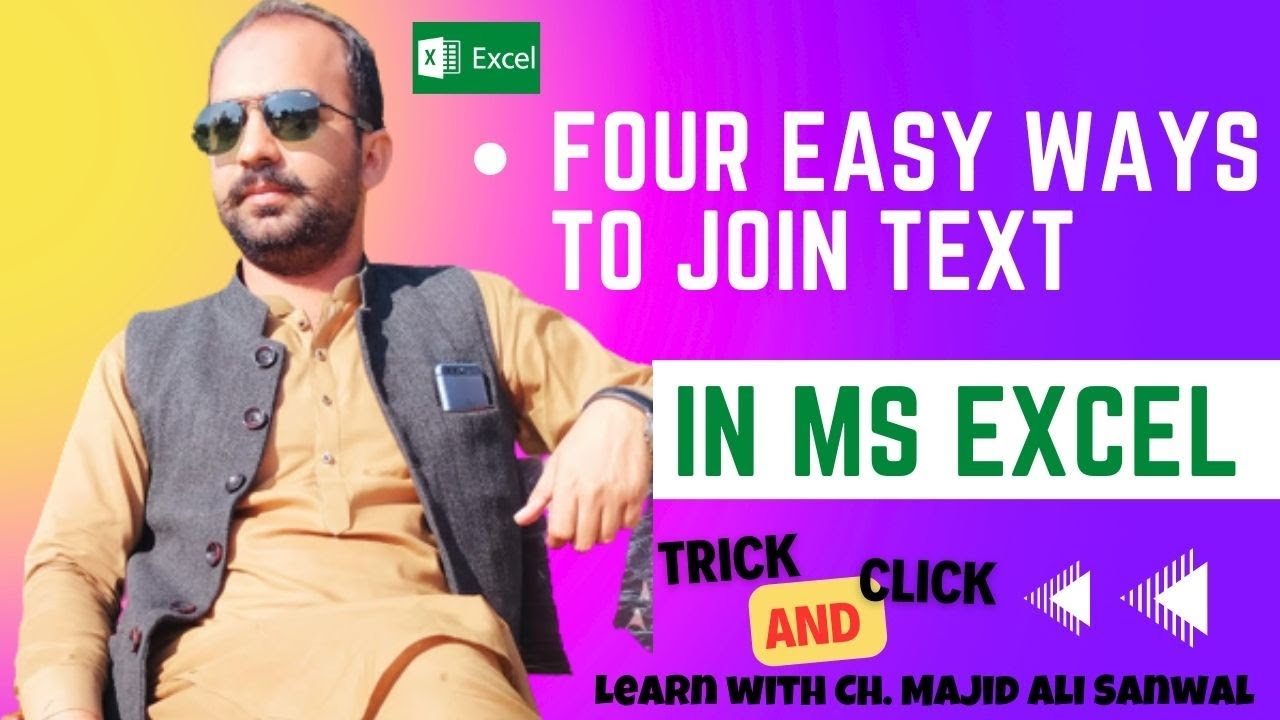 Four Easy Ways To Join Text In Excel Join Text Data In Excel YouTube Four Easy Ways To Join Text In Excel Join Text Data In Excel YouTube