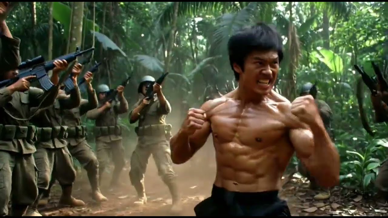 Bruce Lee vs Soldiers in the Wild Forest