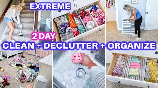 EXTREME CLEAN WITH ME + DECLUTTER + ORGANIZE | DAYS OF SPEED CLEANING MOTIVATION | CLOSET DECLUTTER