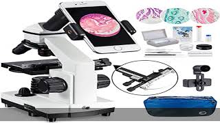 Microscope for Kid Student Adult, 100X-2000X Compound Monocular Microscope with Mechanical Platform