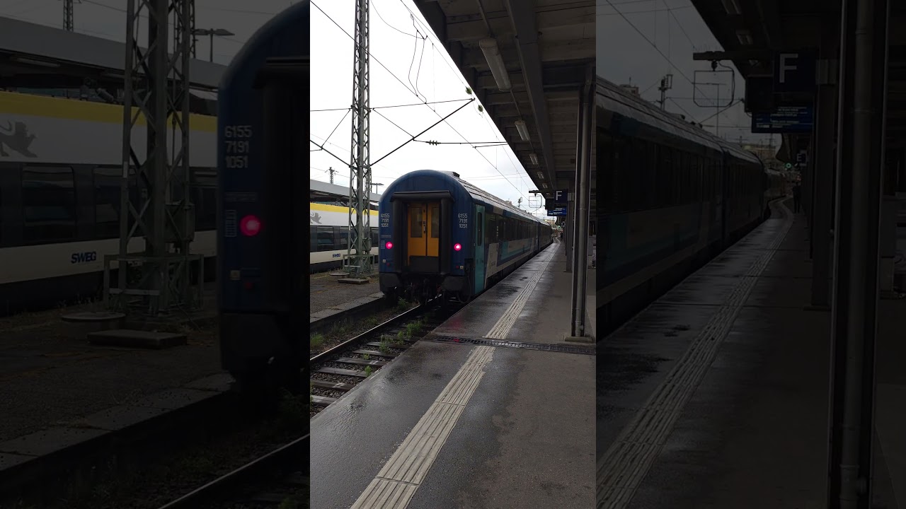 Stuttgart Hauptbahnhof MAV-Start Zug nach Zagreb Schlafwagen über Österreich Abfahrt 