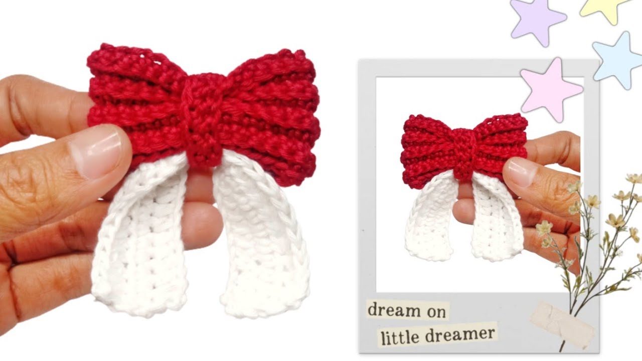 Crochet Applique || How to Crochet a Mini Bow Super Easy And Quick ...