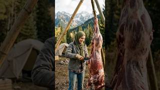 Making Steak on a Mountain While Solo Camping  #cooking #campping #food #outdoorcooking