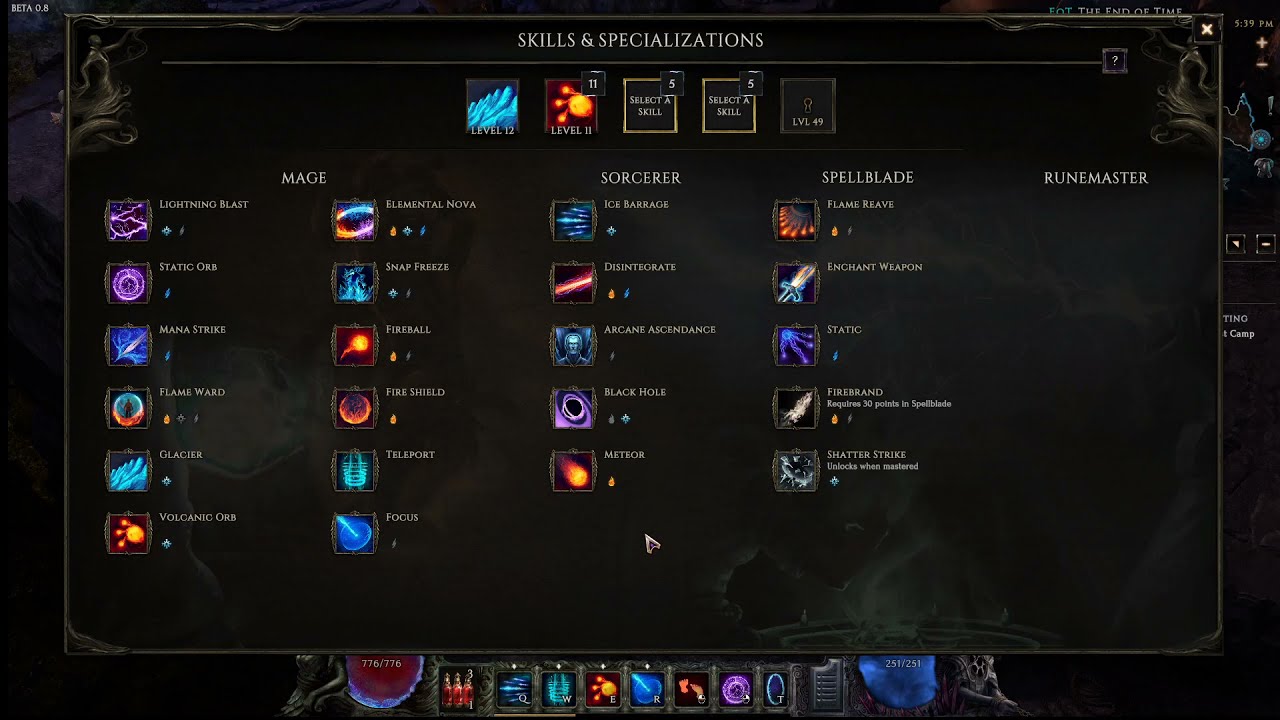 Last Epoch - Mage - Master of both Sorcerer and Spellblade hybrid - All Max passives