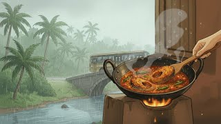 Kerala monsoon fish curry cooking & village bus journey Ghibli ASMR relaxing slow peaceful life🚍🍲🌧️ screenshot 3