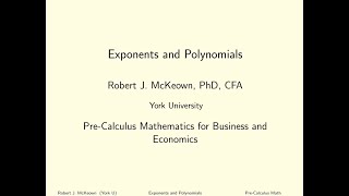 Topic 3 - Exponents and Polynomials I