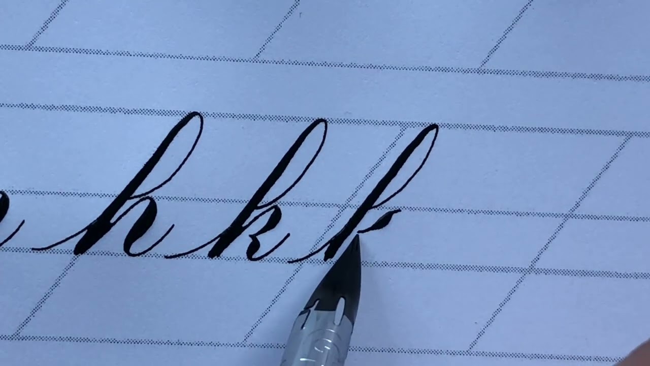 Каллиграфия в стиле медной пластины, строчная буква k