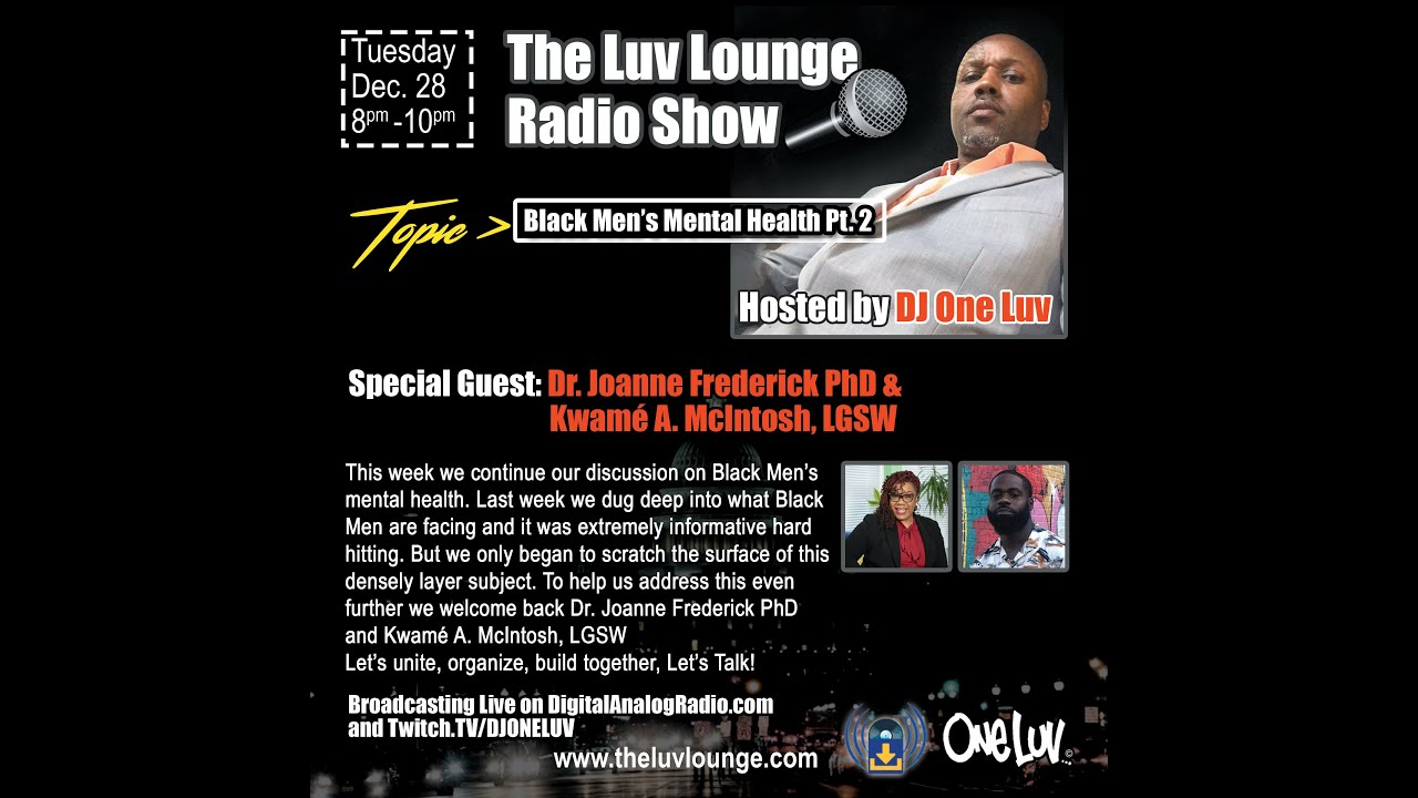 "Black Men’s Mental Health" Pt. 2: The Luv Lounge Radio Show 12 28 2021 ...