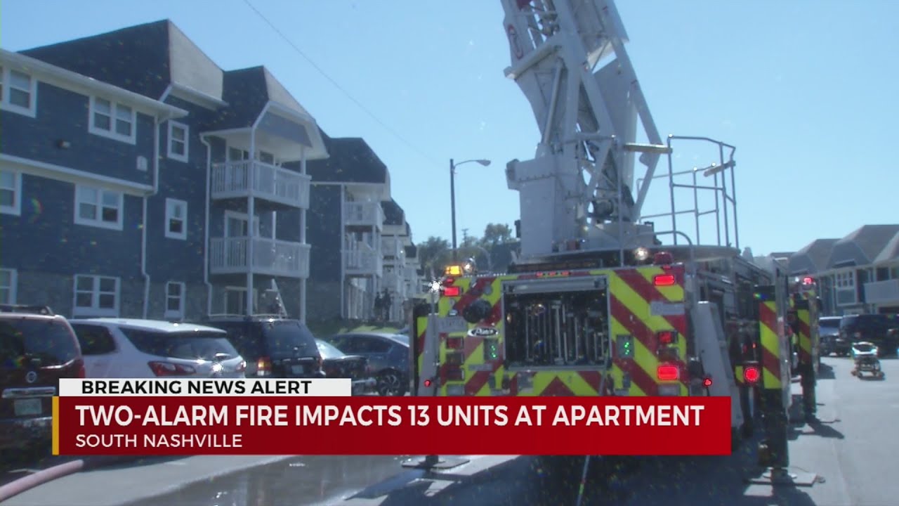 Two-alarm fire impacts 13 units at Nashville apartment complex - YouTube