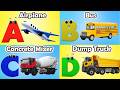 Vehicles Alphabet Song for kids | Vehicle ABC Song | Phonics for Kids | Alphabet Letters, Baby