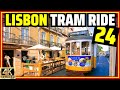 Riding Lisbon Tram 24 😁From Campolide to Chiado District! Portugal [4K]