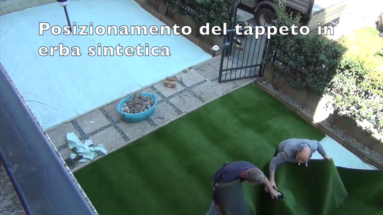 Come posare il prato sintetico. guida completa in 2 minuti timelapse ... Posa erba sintetica su terrazzo