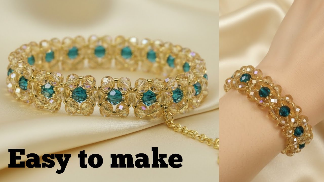 DIY Crystal Beaded Bracelet Tutorial | 5mm Crystals, Seed Beads & Lobster Clasp Step by Step