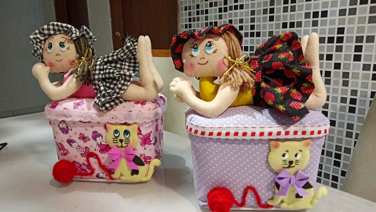 Como Fazer Cofre com Pote de Sorvete e Boneca de Feltro — DIY Fácil e Barato