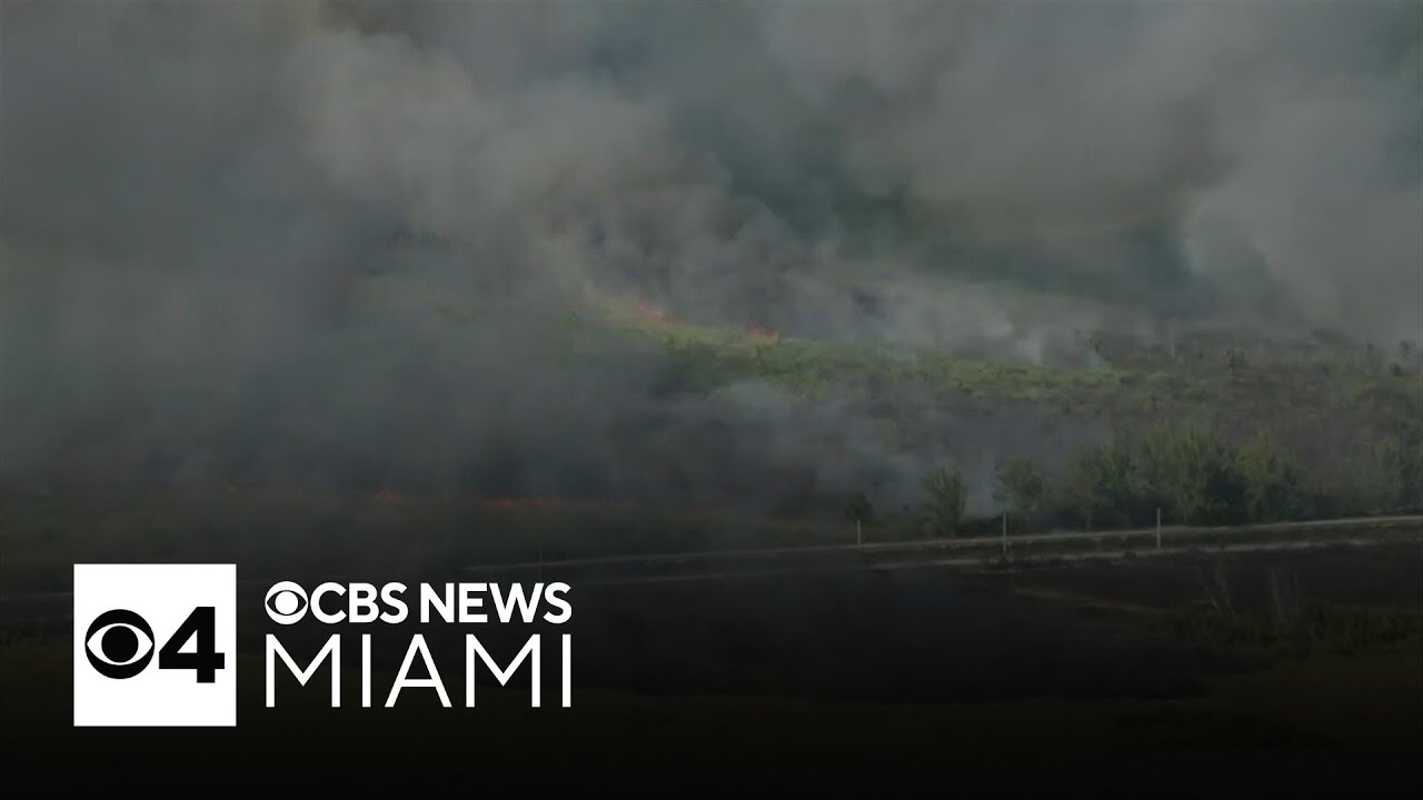 Grass fire breaks out in Southwest Miami-Dade - YouTube