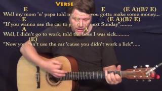 Summertime Blues (Eddie Cochran) Guitar Cover Lesson With Chords/ - E A B7 Resimi