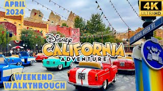 Disney California Adventure Weekend Walkthrough- April 2024 4K