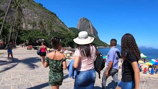 ⁴ᴷ⁶⁰ Walking Rio de Janeiro - Brasil : Avenida Pasteur - Praia Vermelha - Pista Cláudio Coutinho