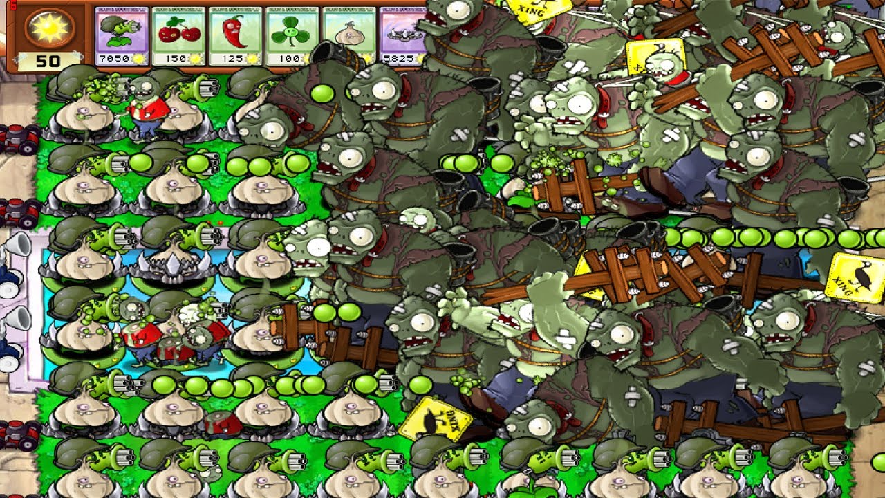 Plants vs Zombies 2 Gatling Pea Vs Gargantuar Zombie Bungee Blitz # ...