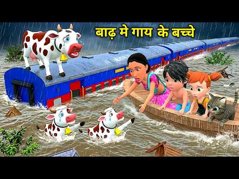 बाढ़ मे गाय के बच्चे | Chintu aur Cow in Baadh | Chintu | pagal beta | Flood video| cs bisht vines