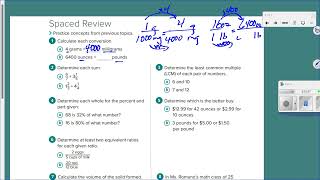 KMS 6th Grade Math - Module 3, Topic 1 Practice Test