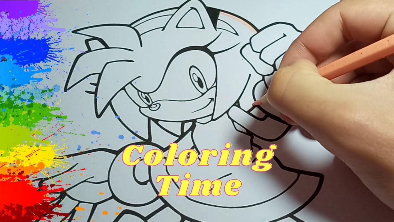 PINTAR O SONIC (COLORIR AMY ROSE SONIC  SONIC DE PINTAR -  วาดภาพระบายสีภาพวาดเพื่อระบายสี 