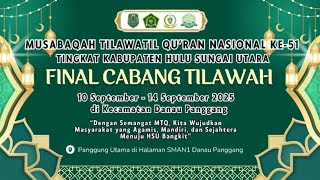 live final Cabang Tilawah MTQN ke 51 Tingkat Kabupaten Hulu Sungai Utara di Danau Panggang