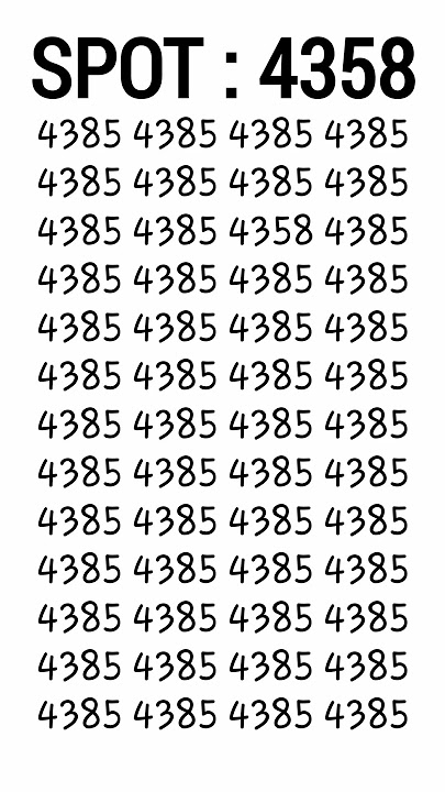 Point out the position of 4358 in 5 seconds #ytshorts #ytviral #youtubeshorts #iq #iqtest #shorts