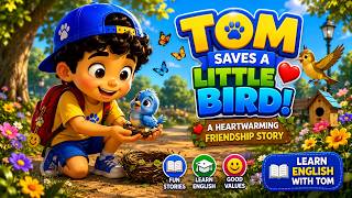 Tom Saves a Little Bird 🐦❤️ | Learn English with Tom | Kids Story