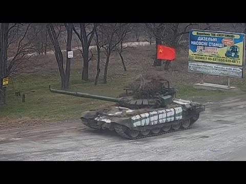 Russian T-72B3 with a USSR flag spotted in Ukraine