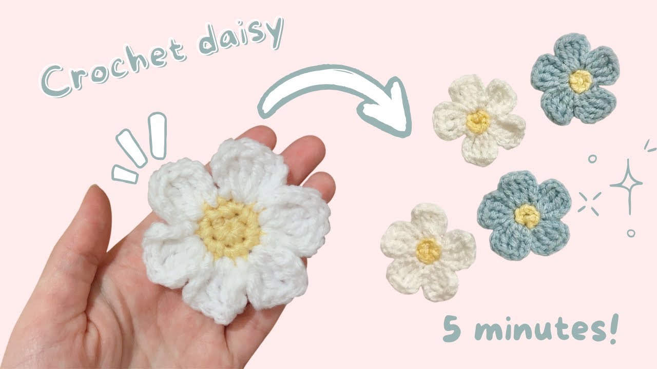 Easy crochet daisy tutorial 🌼5 MINUTES | how to crochet a daisy flower 