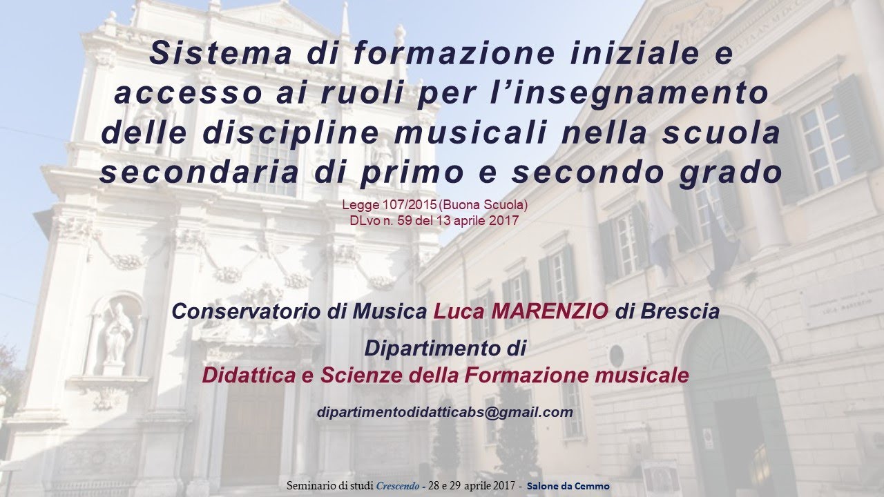 FORMAZIONE INIZIALE DOCENTI - discipline musicali nella scuola secondaria di primo e secondo grado
