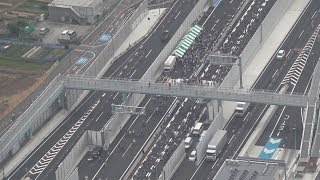 高速道路でサイクリング 6月開通前に、東京外環