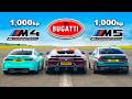Bugatti Chiron Super Sport v 1,000hp BMW M4 and M5: DRAG RACE