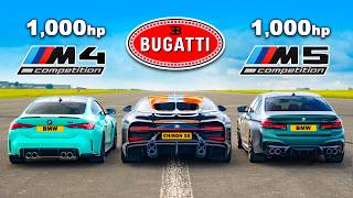 Bugatti Chiron Super Sport v 1,000hp BMW M4 and M5: DRAG RACE