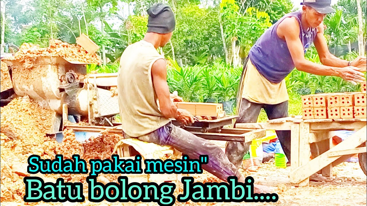 proses pembuatan batu bata Jambi,alat moderen..