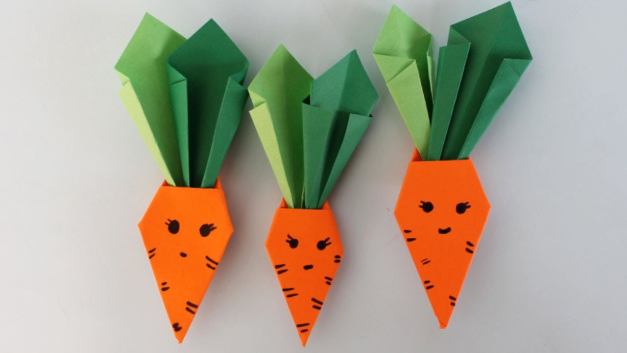 Origami Como Hacer una Zanahoria de Papel Origami Carrot YouTube