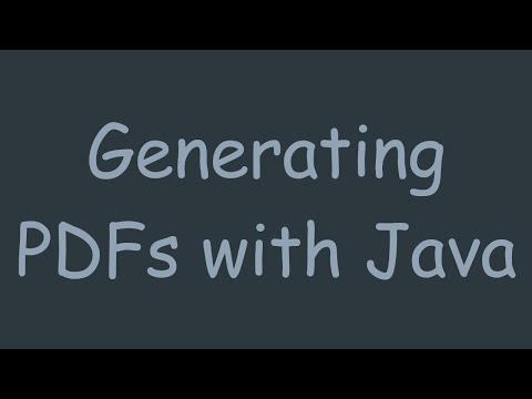 Generating PDFs with Java