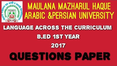 Language Across The Curriculum  course -4 (MMHAPU)2017|| b.ed previous year question paper