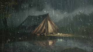 Rain On TentㅣCamping In The Rain ASMR For Sleep, Relax, Focus With Gentle Rain Sounds And Thunder