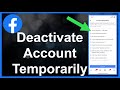 How To Deactivate Facebook Account Temporarily